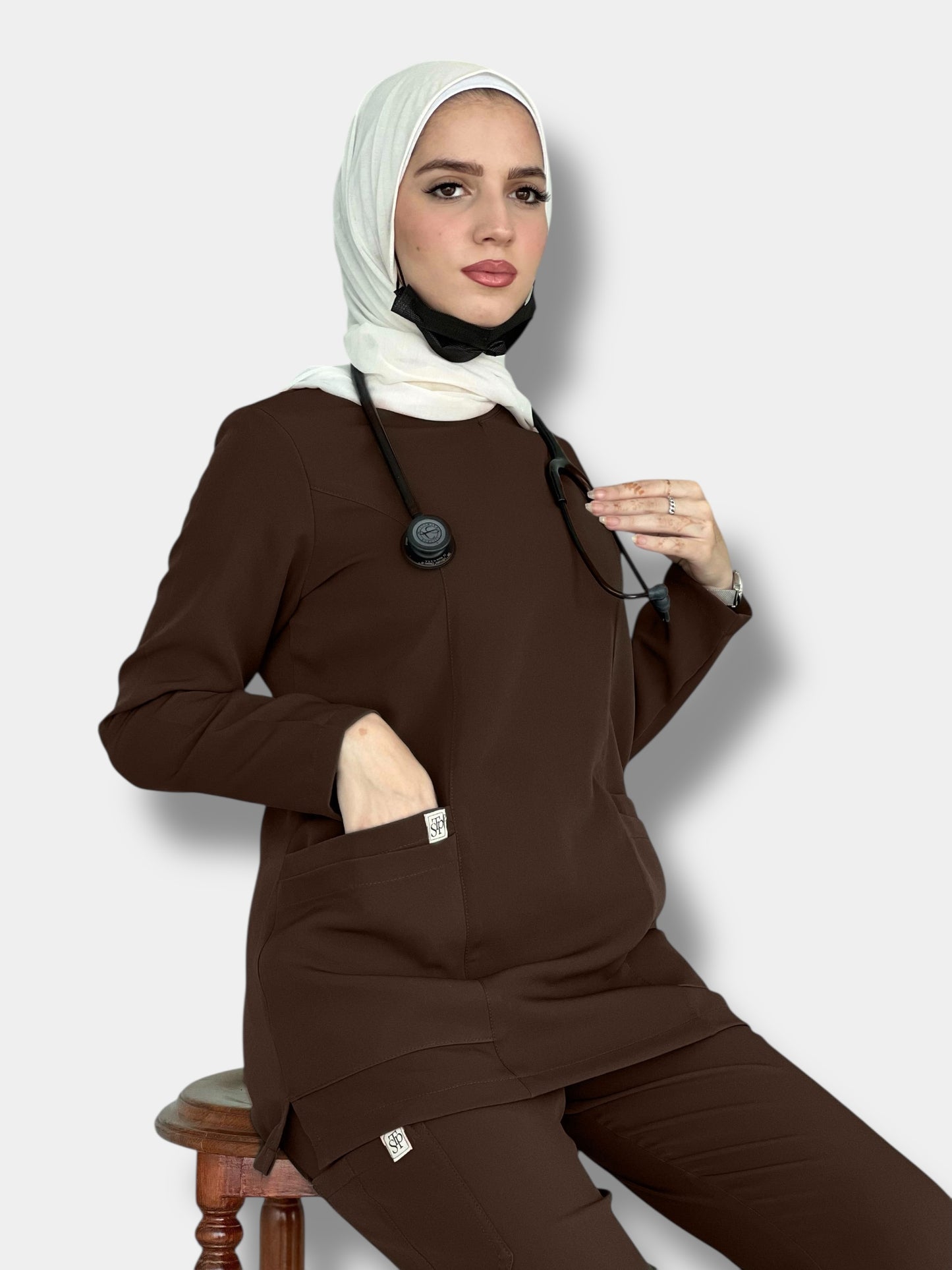 Brown Long Sleeves scrubs