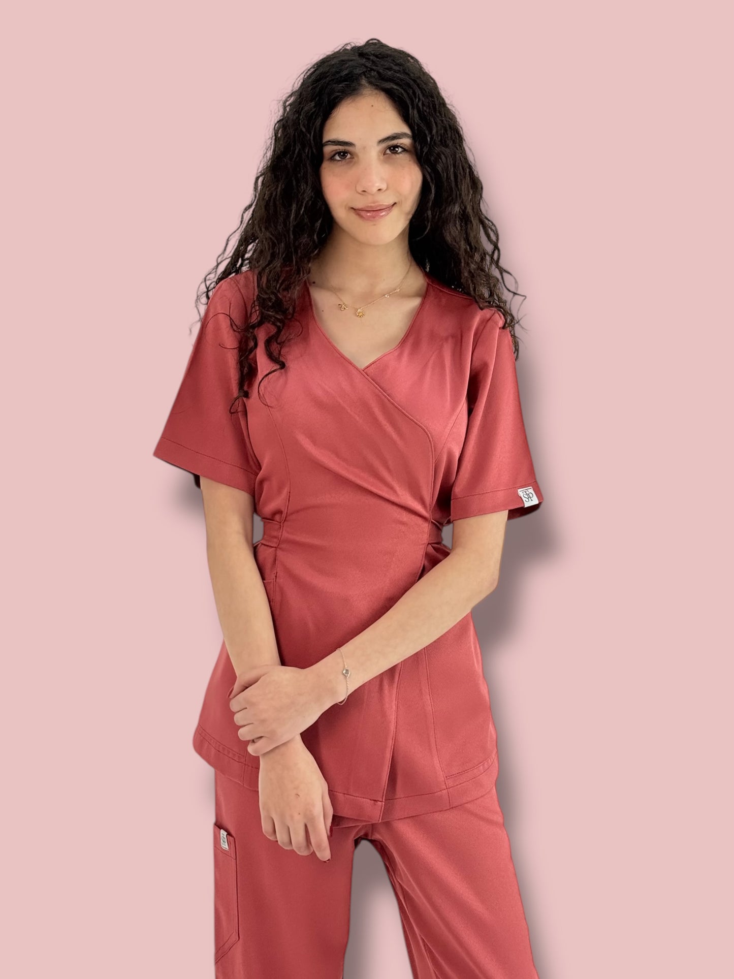 Nude Blush Wrap Scrubs