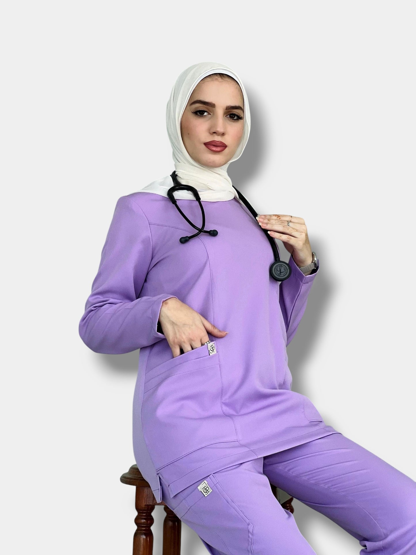 سكراب لافندر بأكمام طويلة