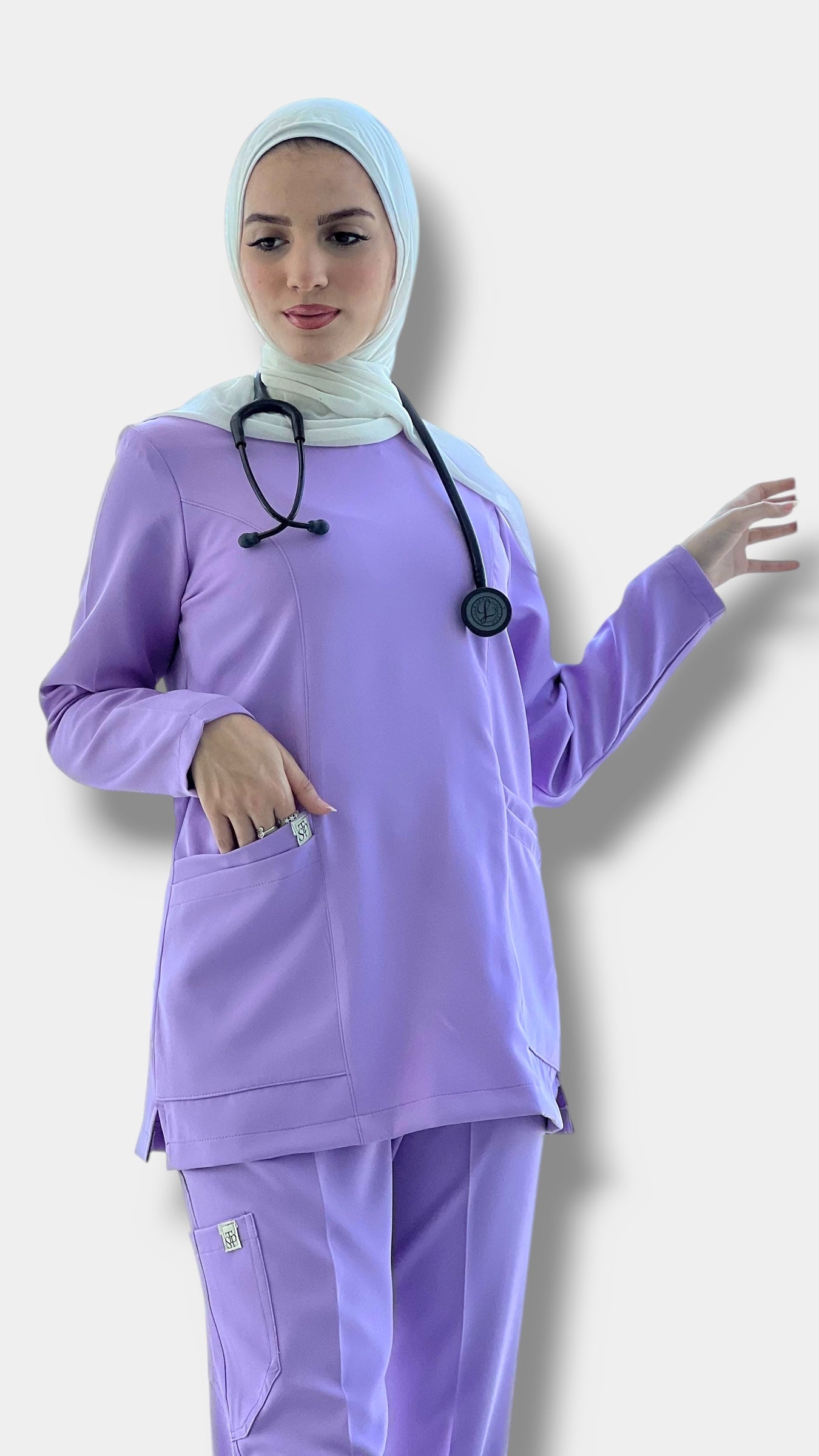 سكراب لافندر بأكمام طويلة