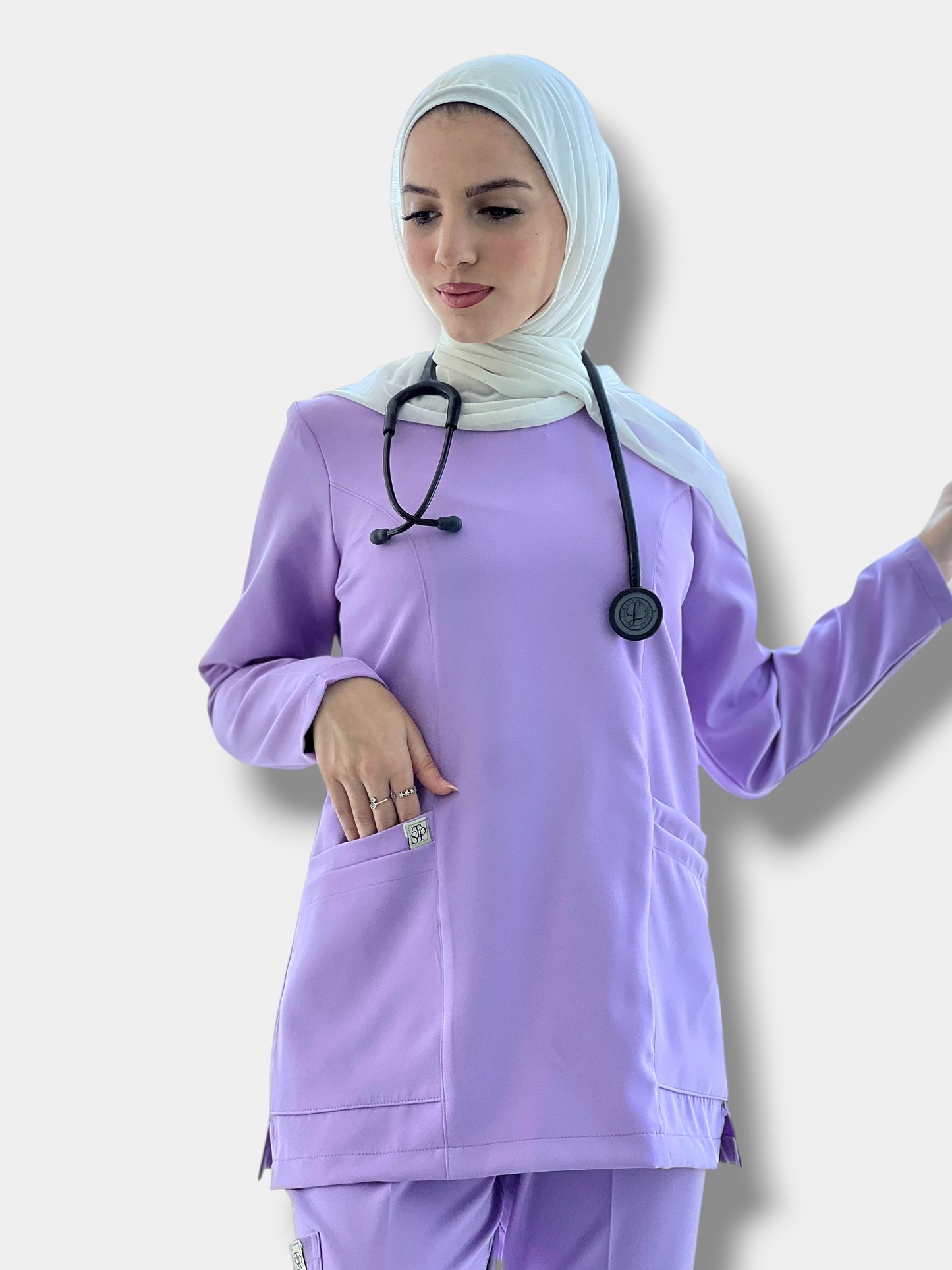 سكراب لافندر بأكمام طويلة