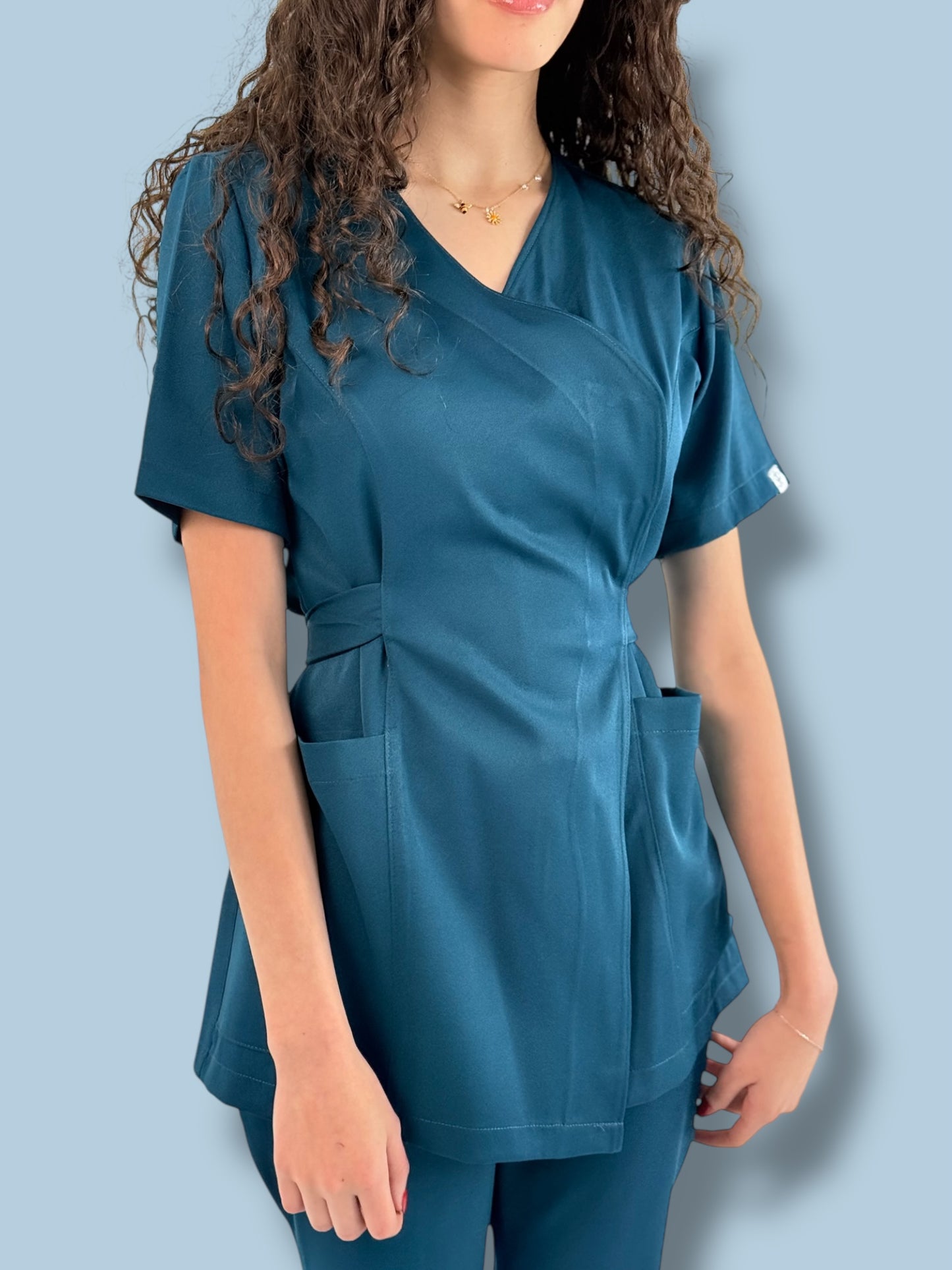 Caribbean Blue Wrap Scrubs