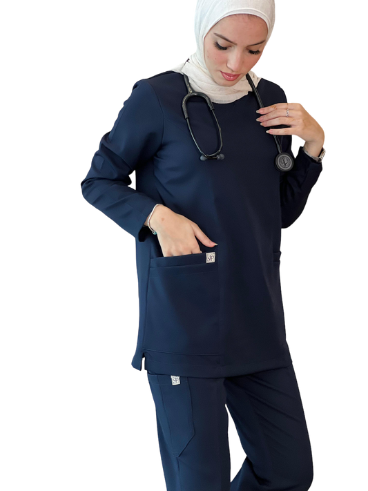 Navy blue long sleeves scrubs