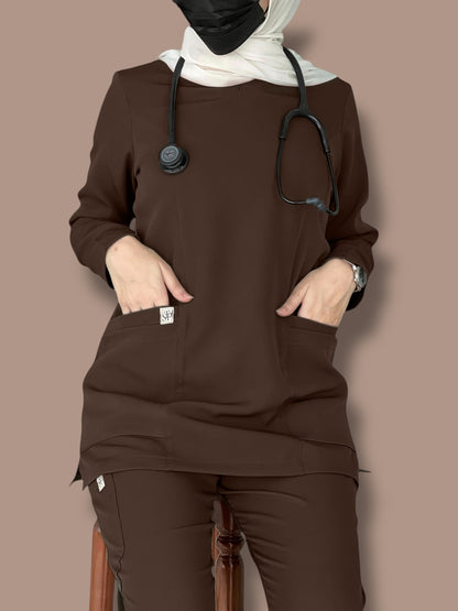 Brown Long Sleeves scrubs