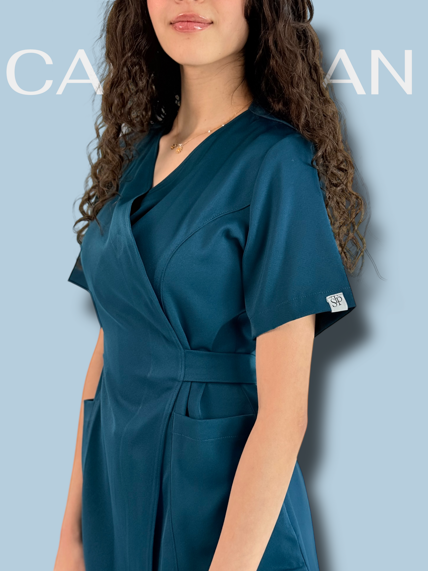 Caribbean Blue Wrap Scrubs
