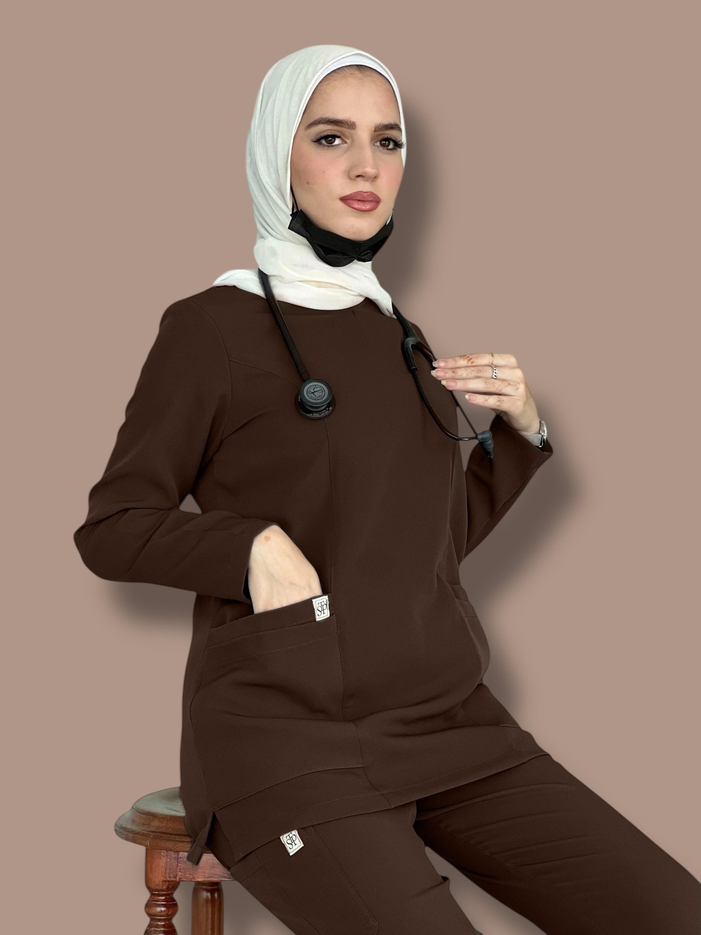 Brown Long Sleeves scrubs
