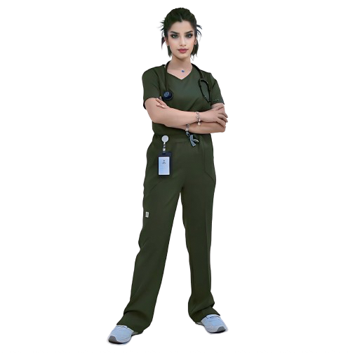 Army green scrubs