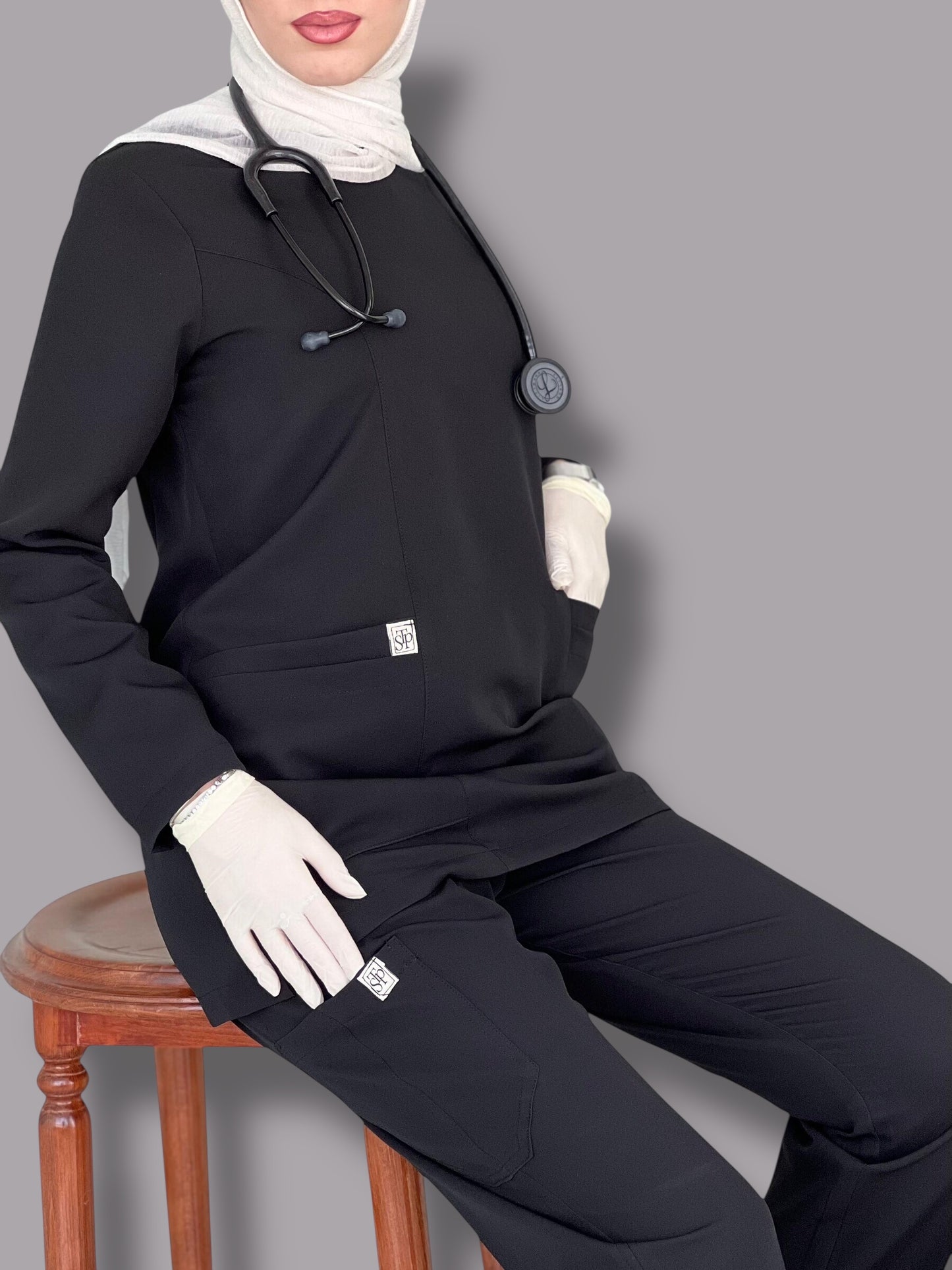 Black long sleeves scrubs