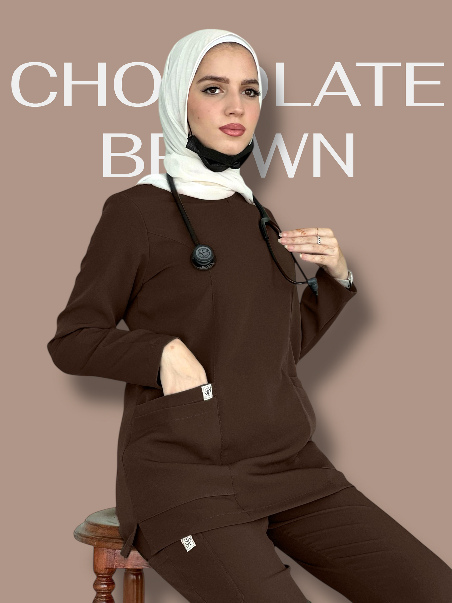 Brown Long Sleeves scrubs