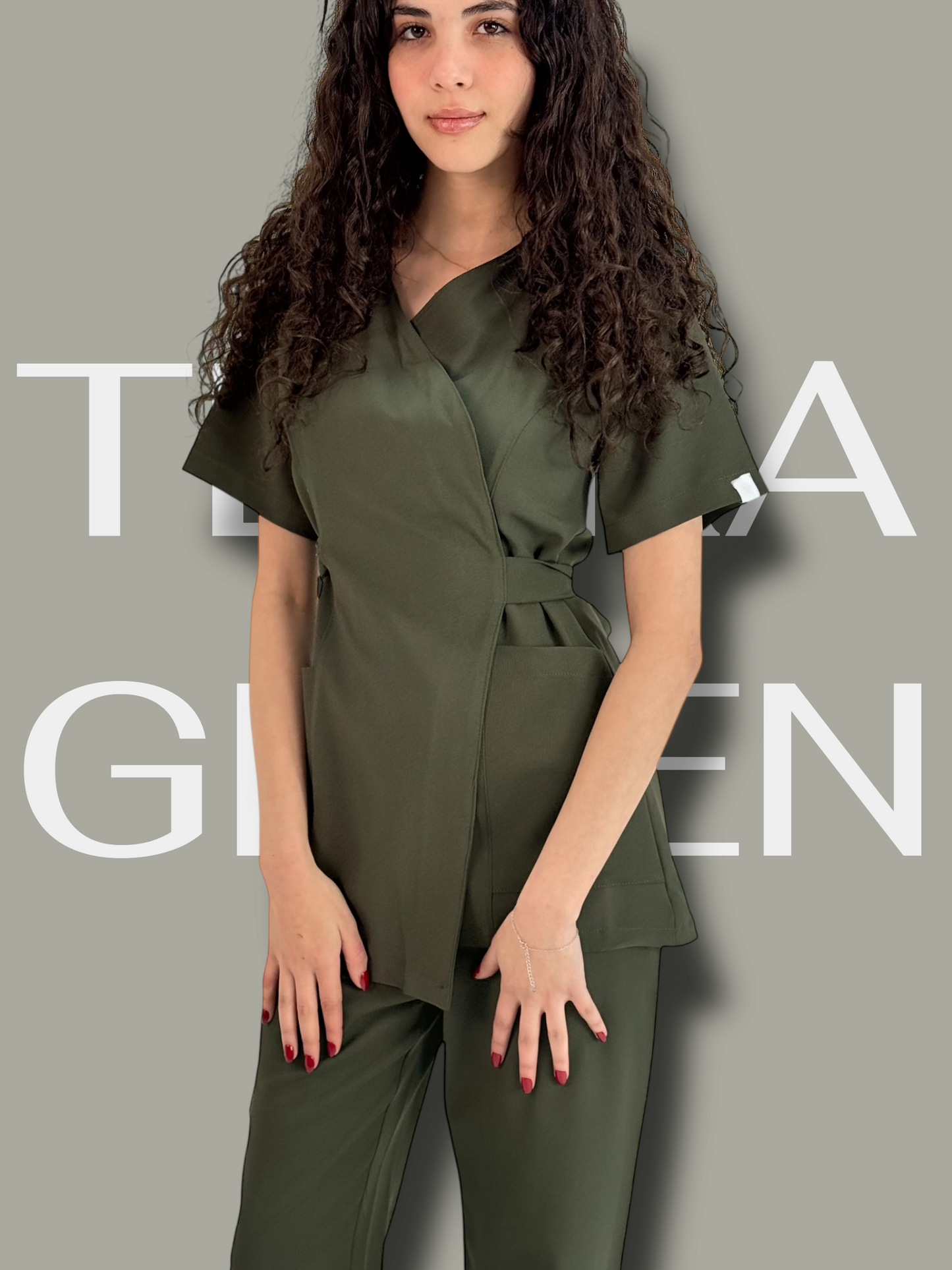 Terra Green Wrap Scrubs