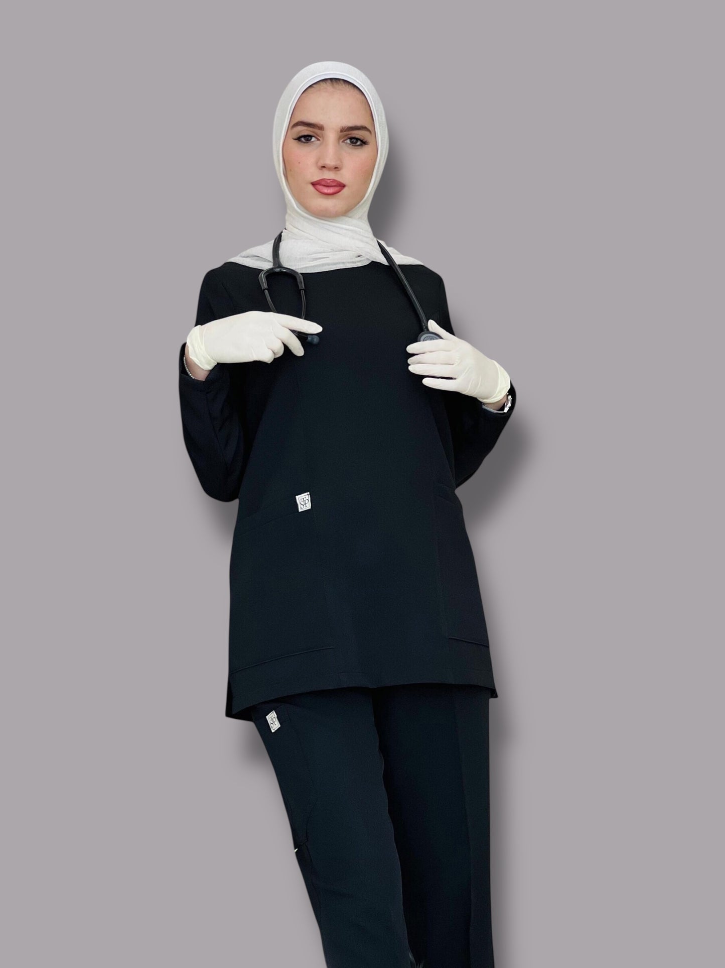 Black long sleeves scrubs