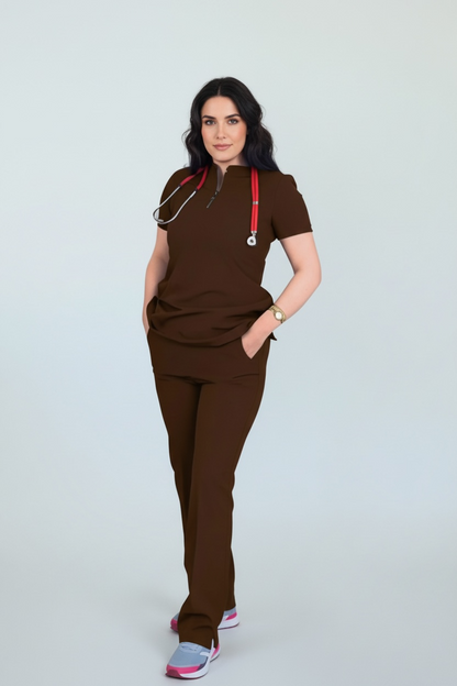 Zipped Brown scrubs