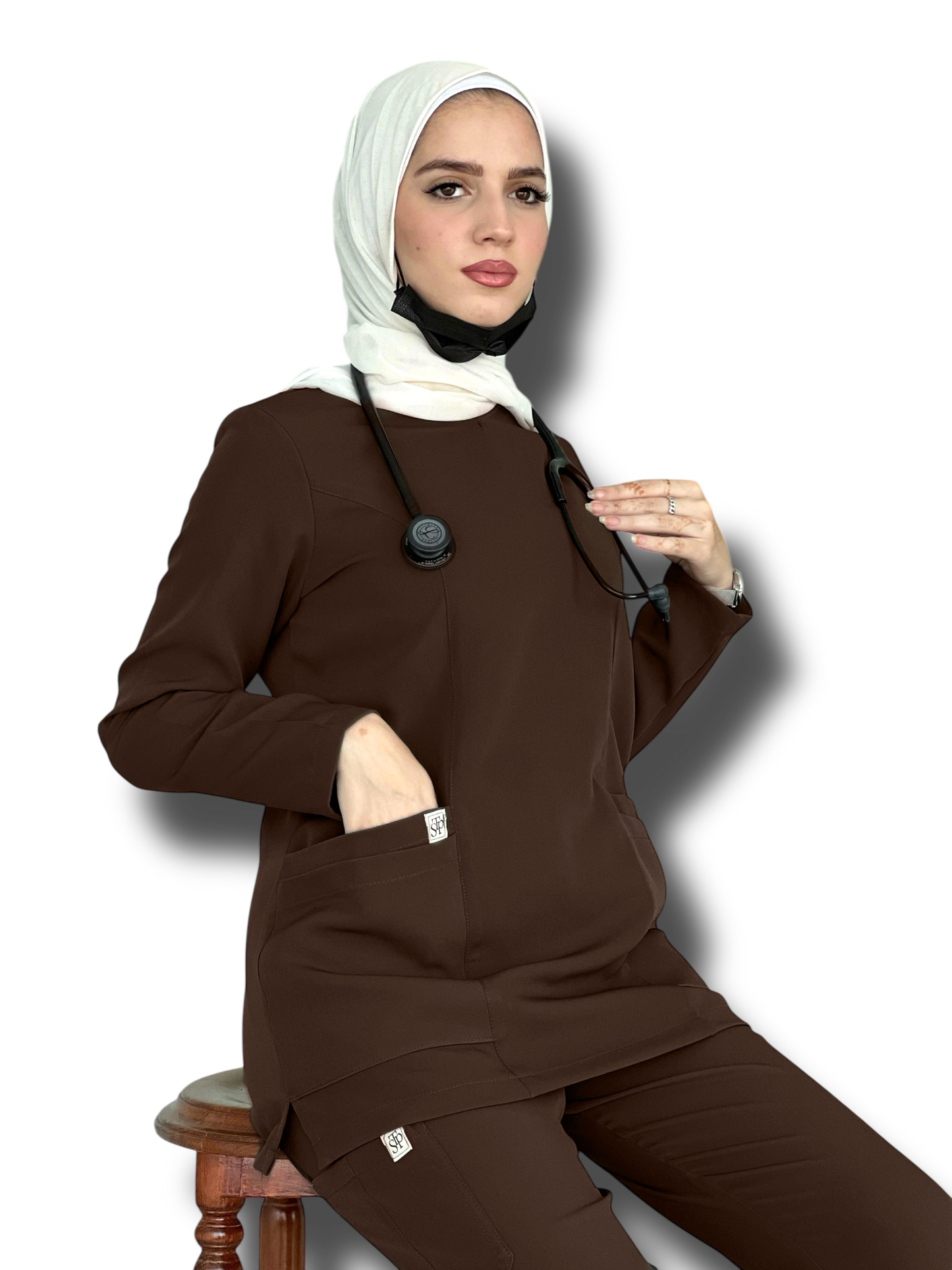 Brown Long Sleeves scrubs