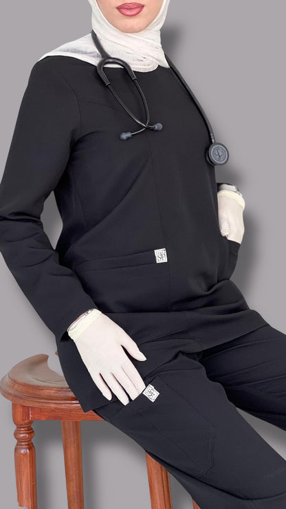Black long sleeves scrubs