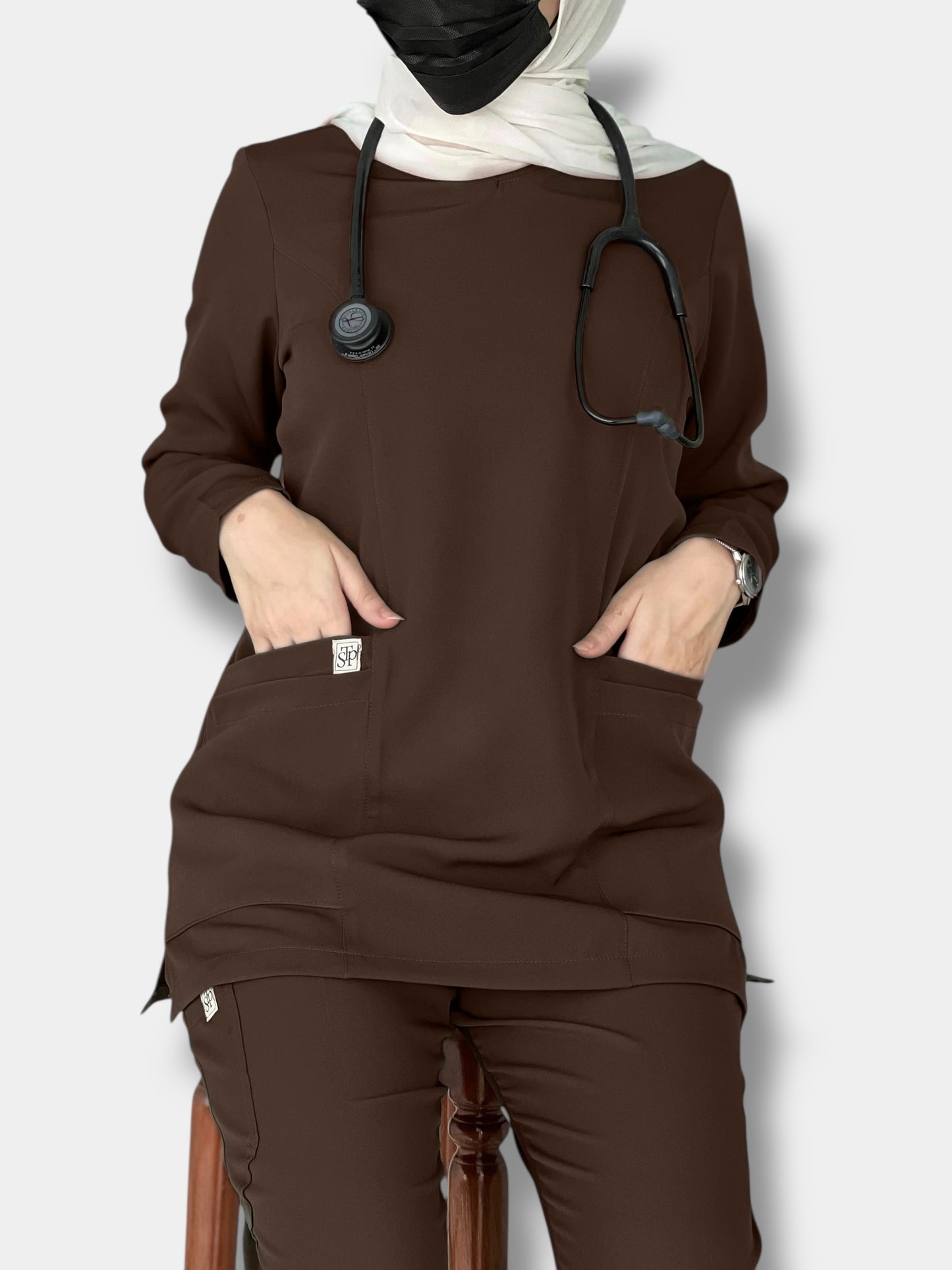 Brown Long Sleeves scrubs