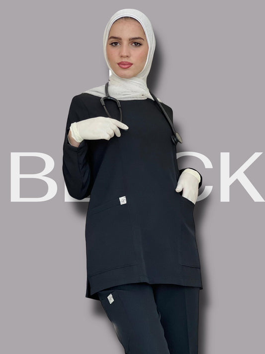 Black long sleeves scrubs