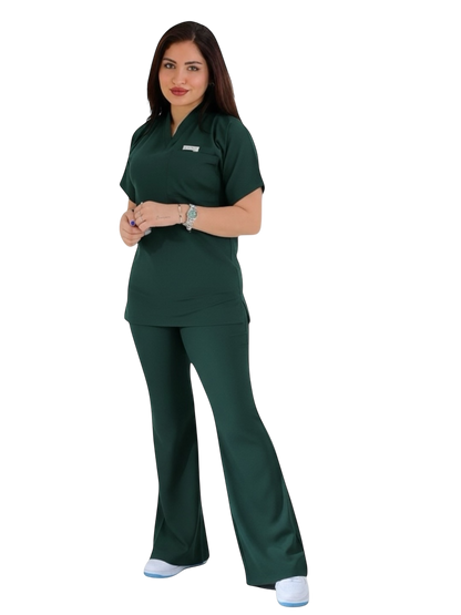 Dark Green effortless elegance line scrubs