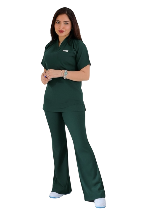 Dark Green effortless elegance line scrubs