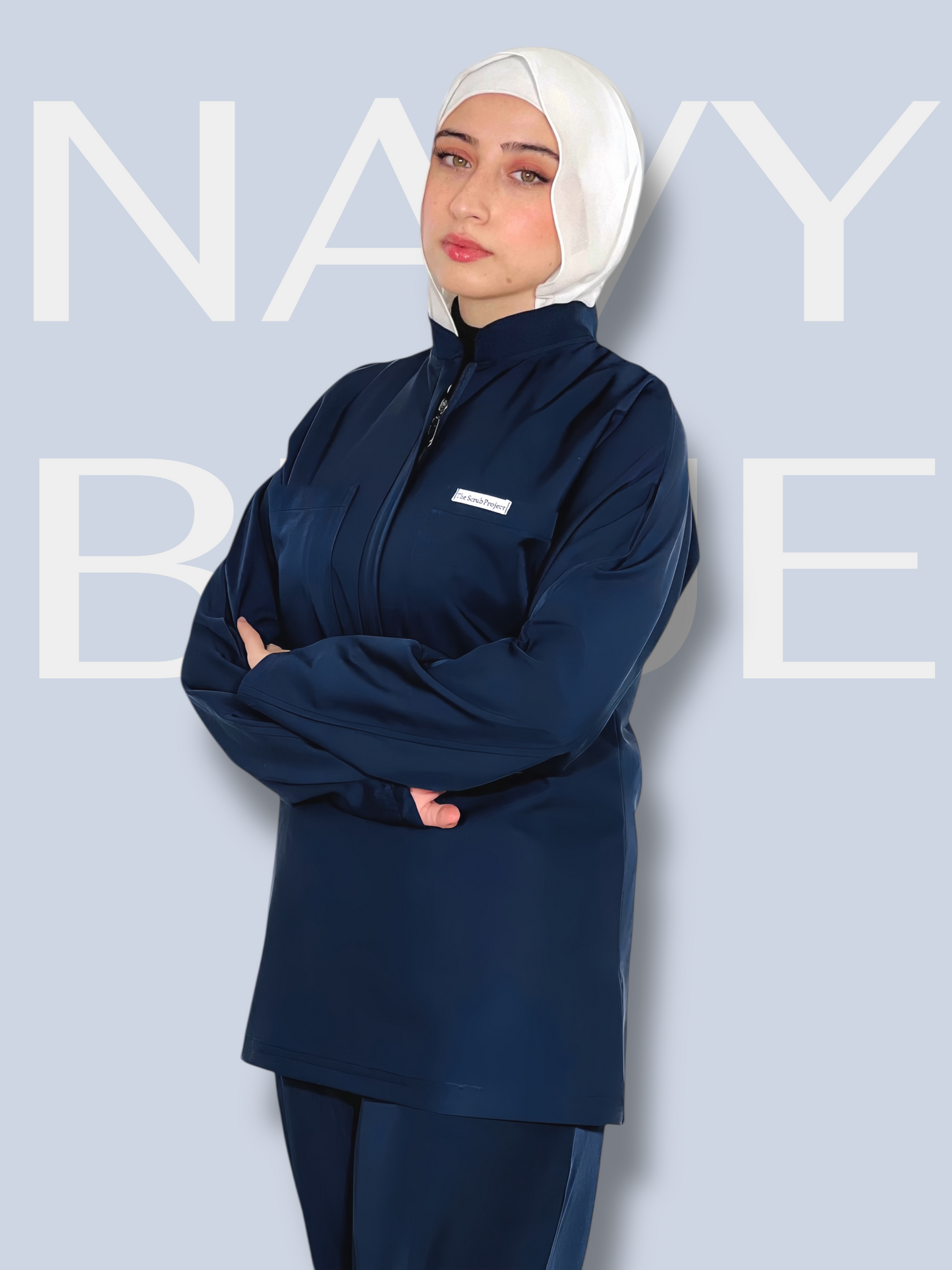 Navy Blue long sleeves Pocket Perfection line scrubs