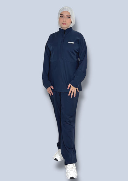 Navy Blue long sleeves Pocket Perfection line scrubs