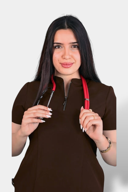 Zipped Brown scrubs