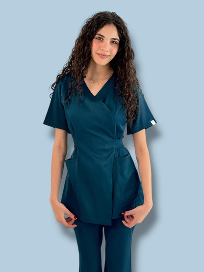 Caribbean Blue Wrap Scrubs