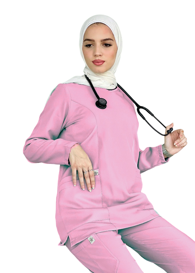 Barbie pink long sleeves scrubs