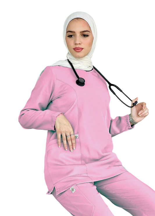 Barbie pink long sleeves scrubs