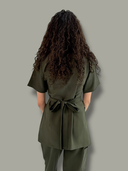 Terra Green Wrap Scrubs