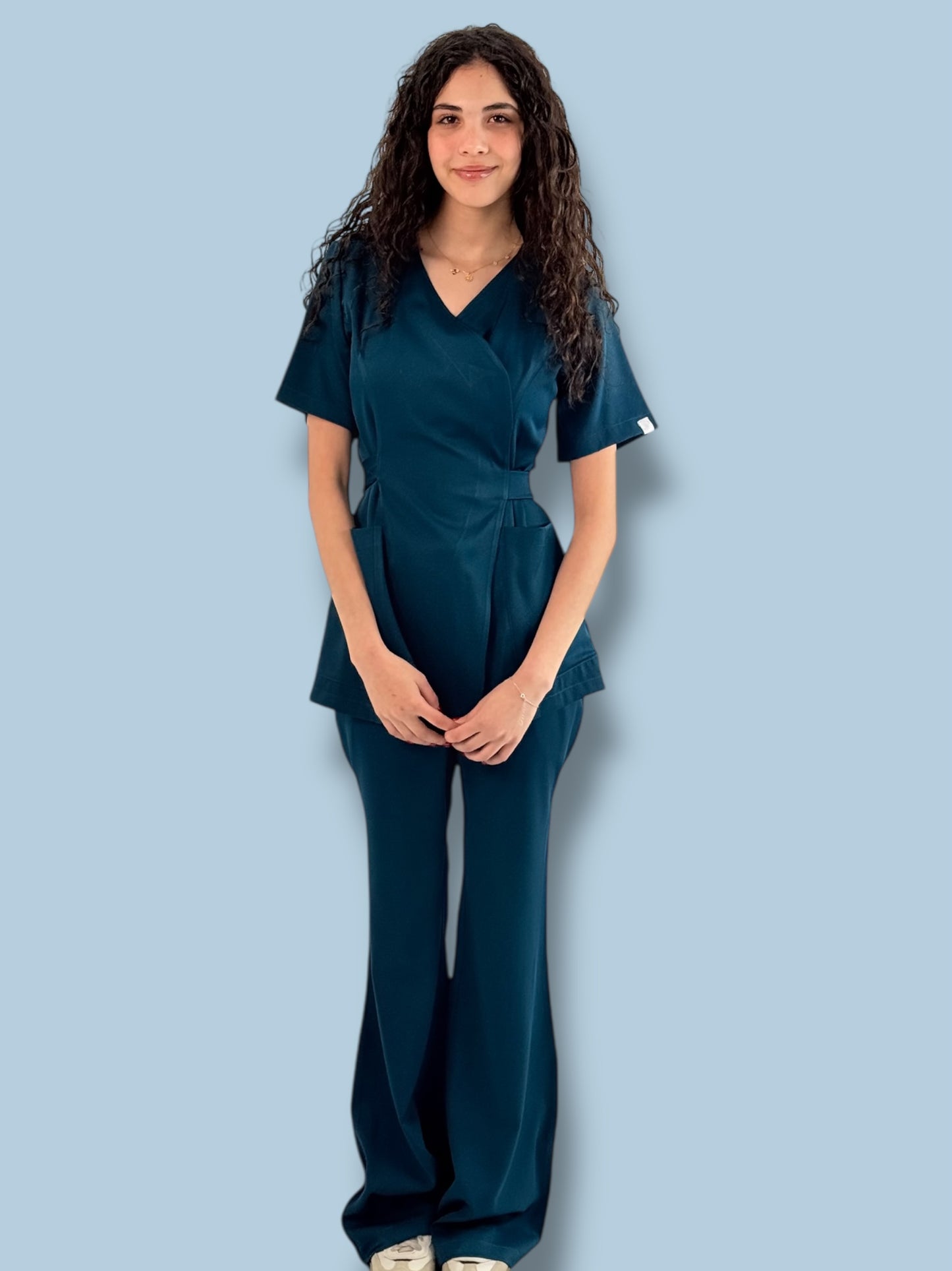 Caribbean Blue Wrap Scrubs