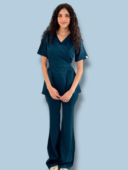Caribbean Blue Wrap Scrubs