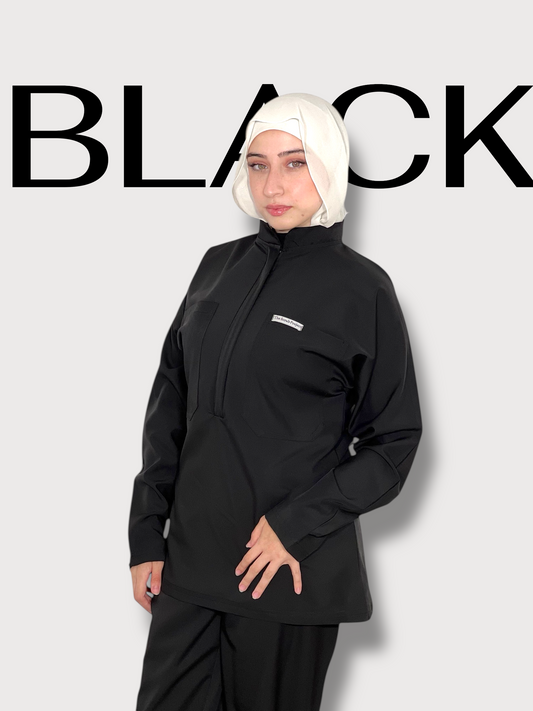 Black long sleeves Pocket Perfection line scrubs