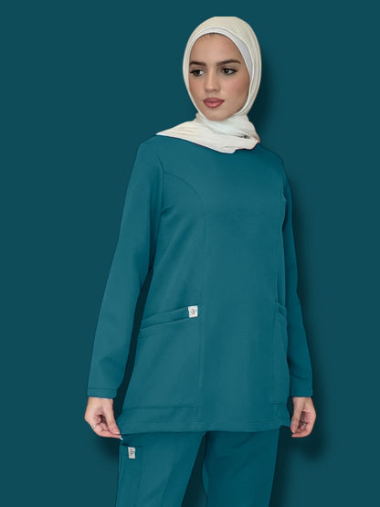 Caribbean Blue long sleeves scrubs