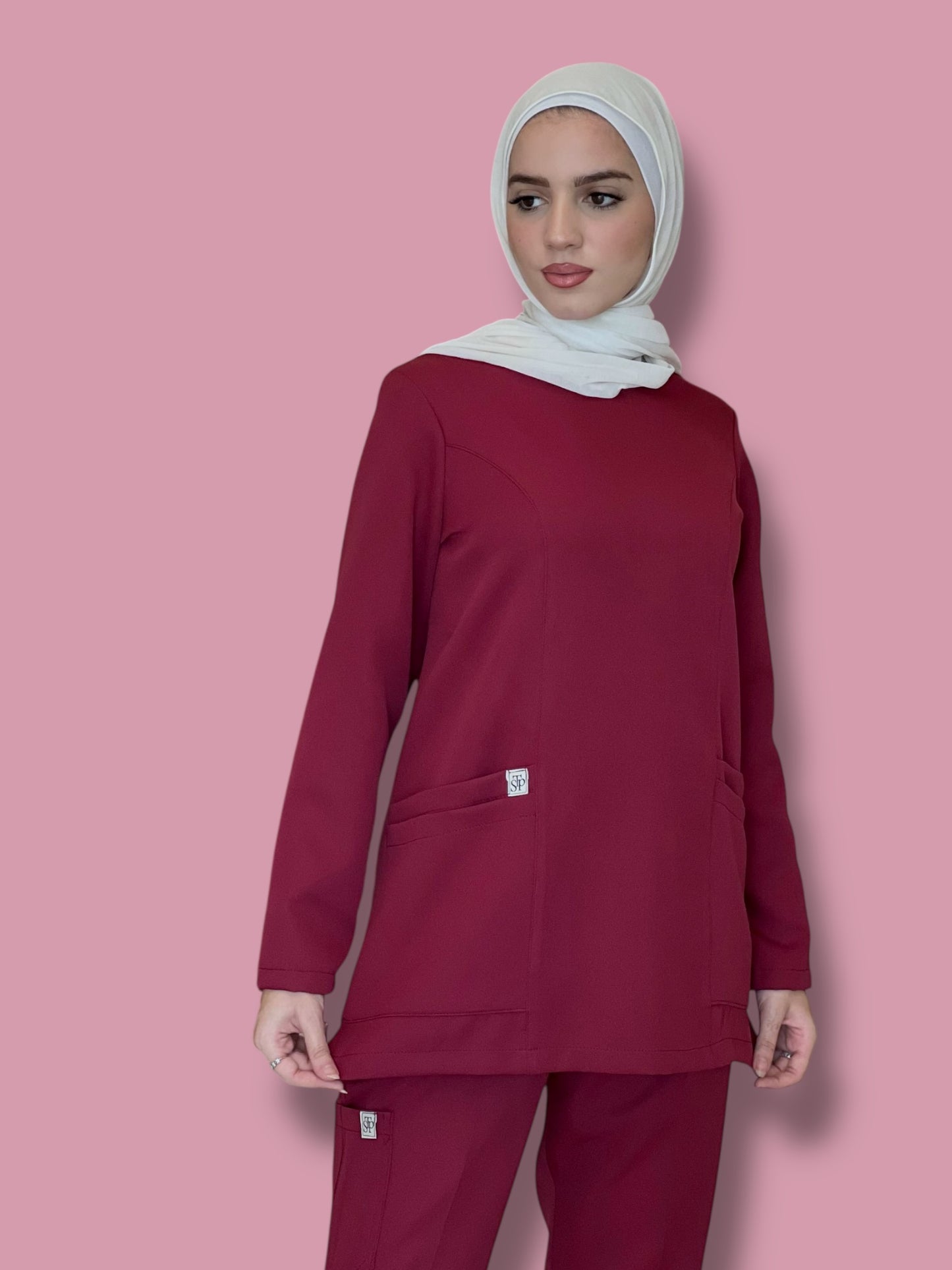 سكراب خمري بأكمام طويلة