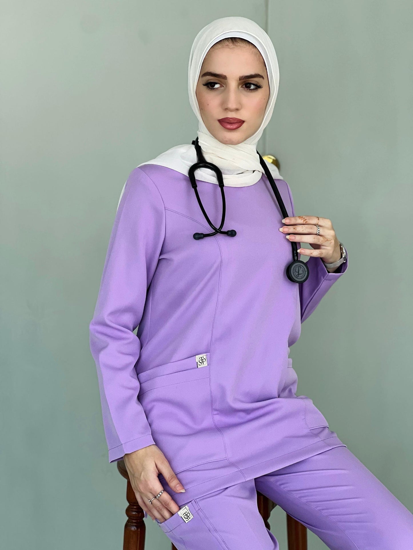 Lavender long sleeves scrubs