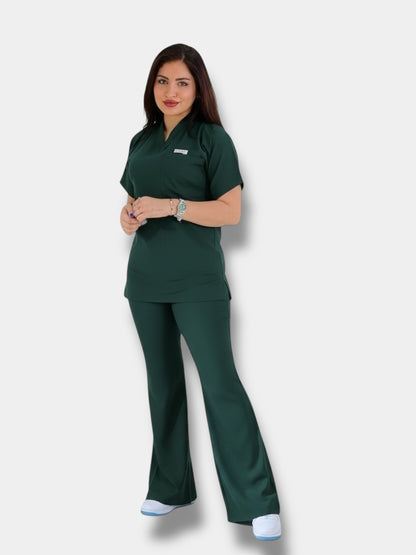 Dark Green effortless elegance line scrubs