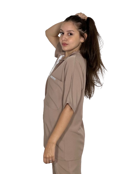 Beige Pocket Perfection line scrubs