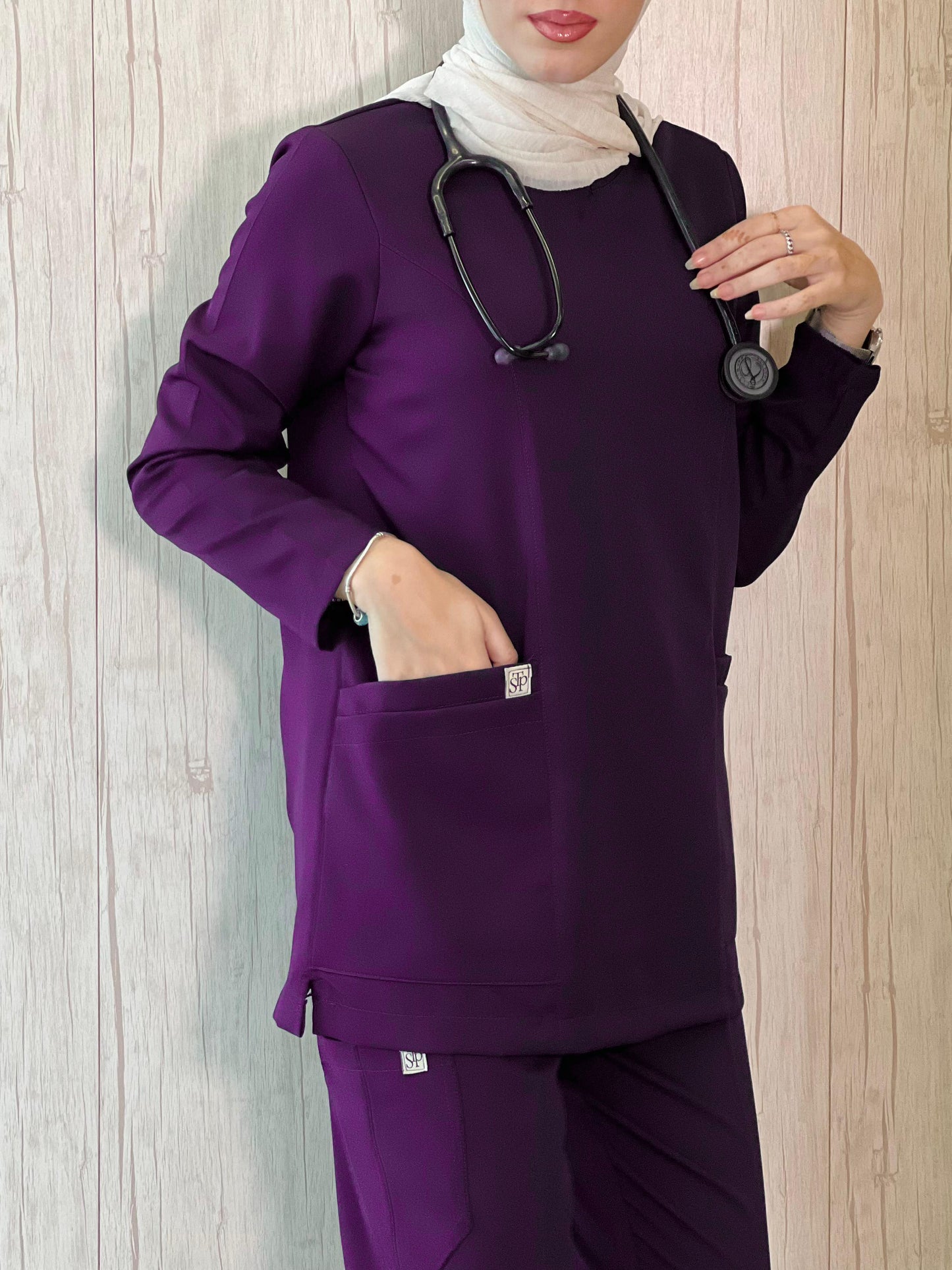 Grapy long sleeves scrubs