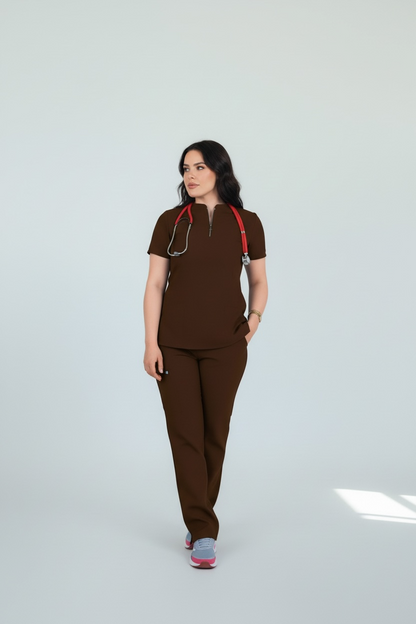 Zipped Brown scrubs