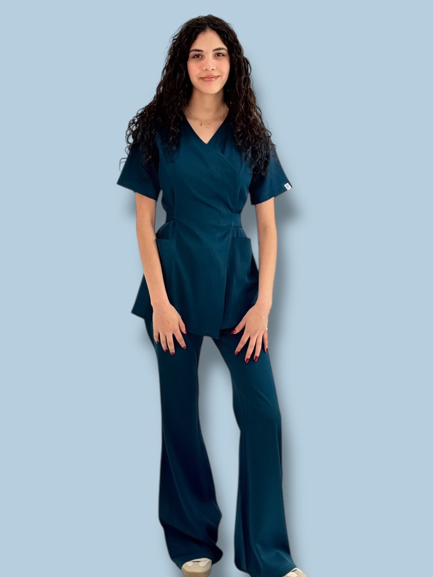 Caribbean Blue Wrap Scrubs