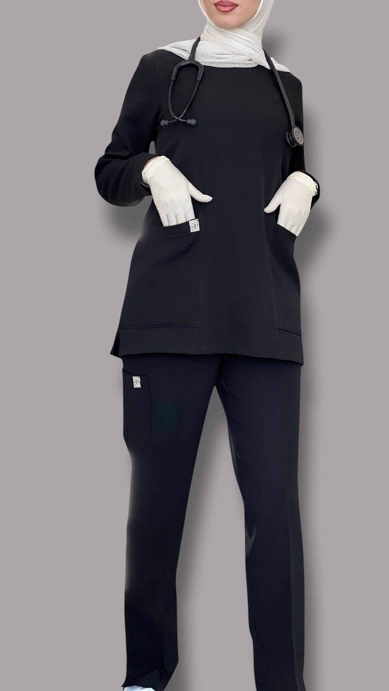 Black long sleeves scrubs