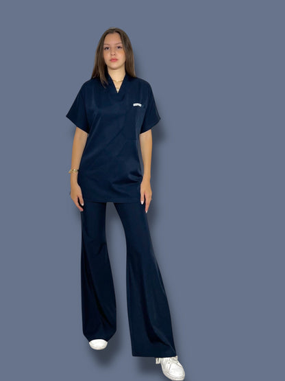 Navy blue short sleeves effortless elegance line scrubs