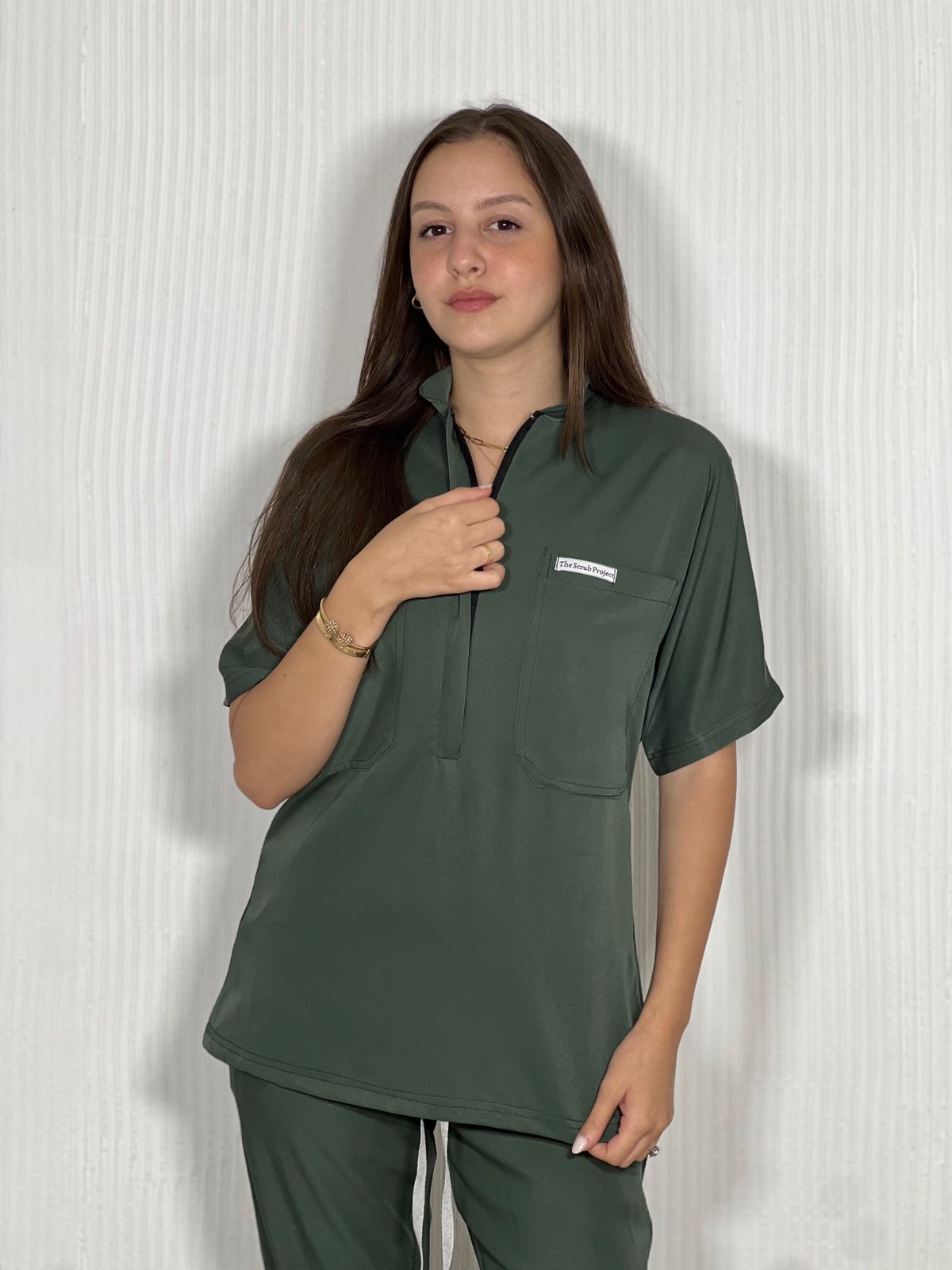 Army Green Pocket Perfection line scrubs