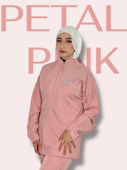 Petal Pink long sleeves Pocket Perfection line scrubs