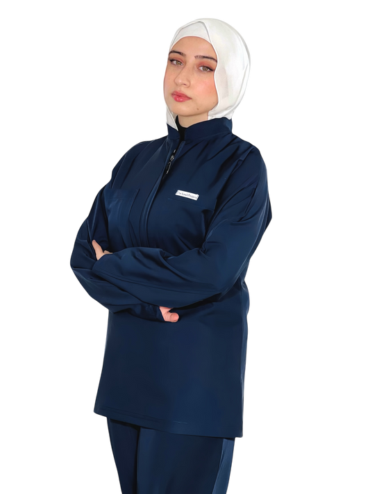 Navy blue long sleeves Pocket Perfection line scrubs